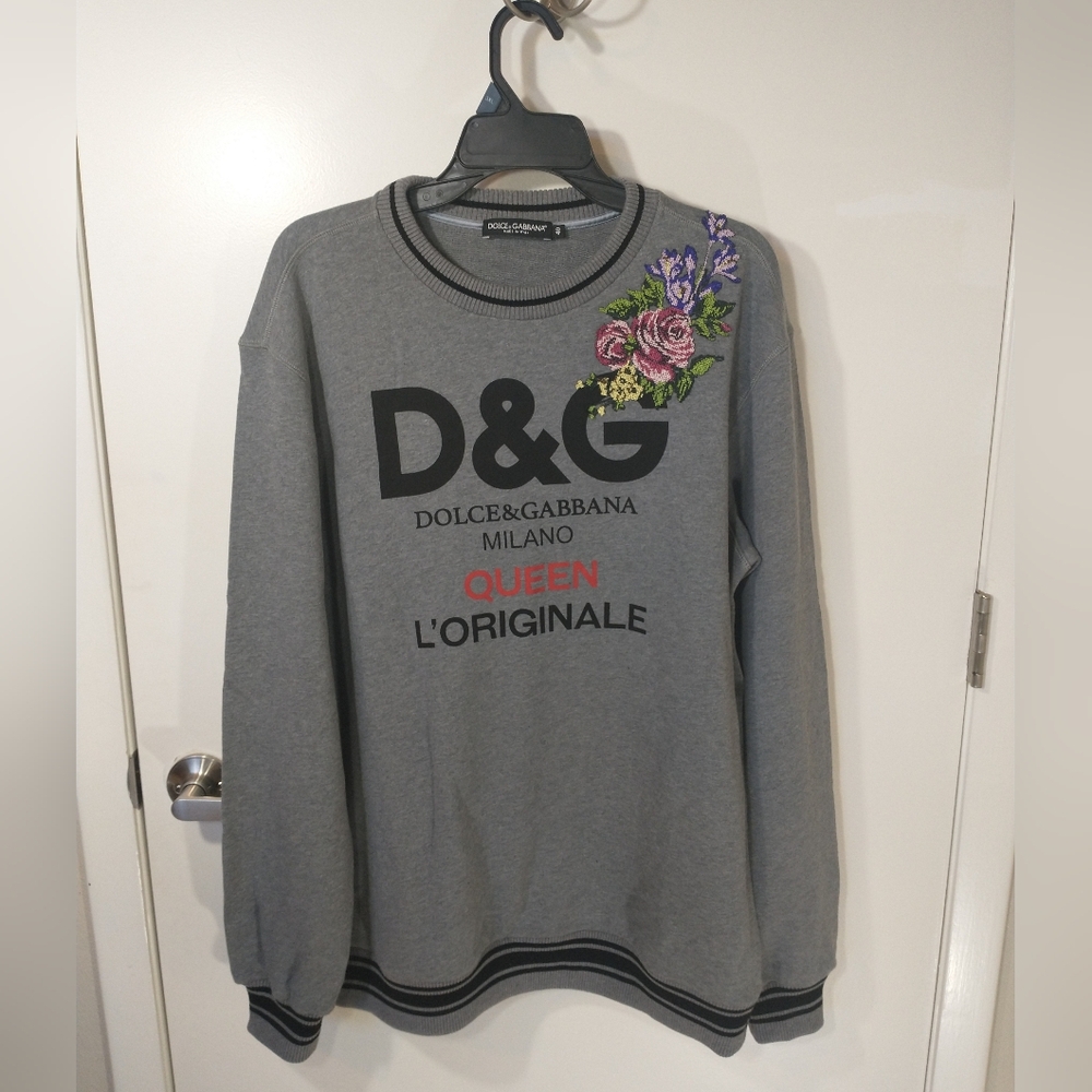 Dolce & Gabbana Women's Logo Queen L'originale Floral Embroidery Sweater